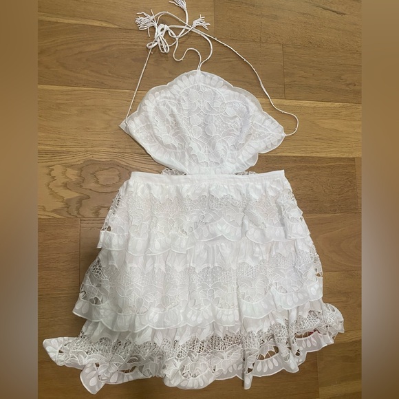 Farm Rio Richelieu midi dress with beaded tie straps size XL NWT - Picture 2 of 7